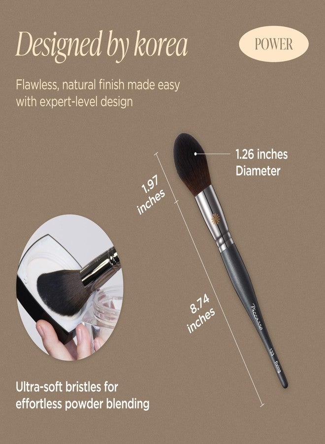 Piccasso 133 Fixing Powder Brush – Soft Synthetic Bristles for Setting Powder, Smooth and Flawless Face Makeup, Gentle Coverage for Pores and Texture, Korean Professional Makeup Brush for Daily Use - Image 2